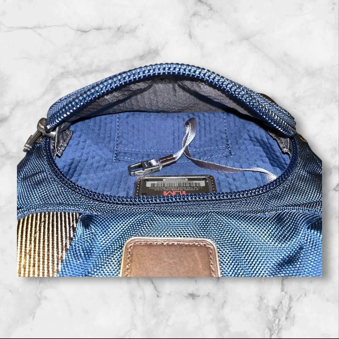 TUMI ショルダーバッグ ネイビー×ブラウン 斜め掛け 正規品 - メルカリ