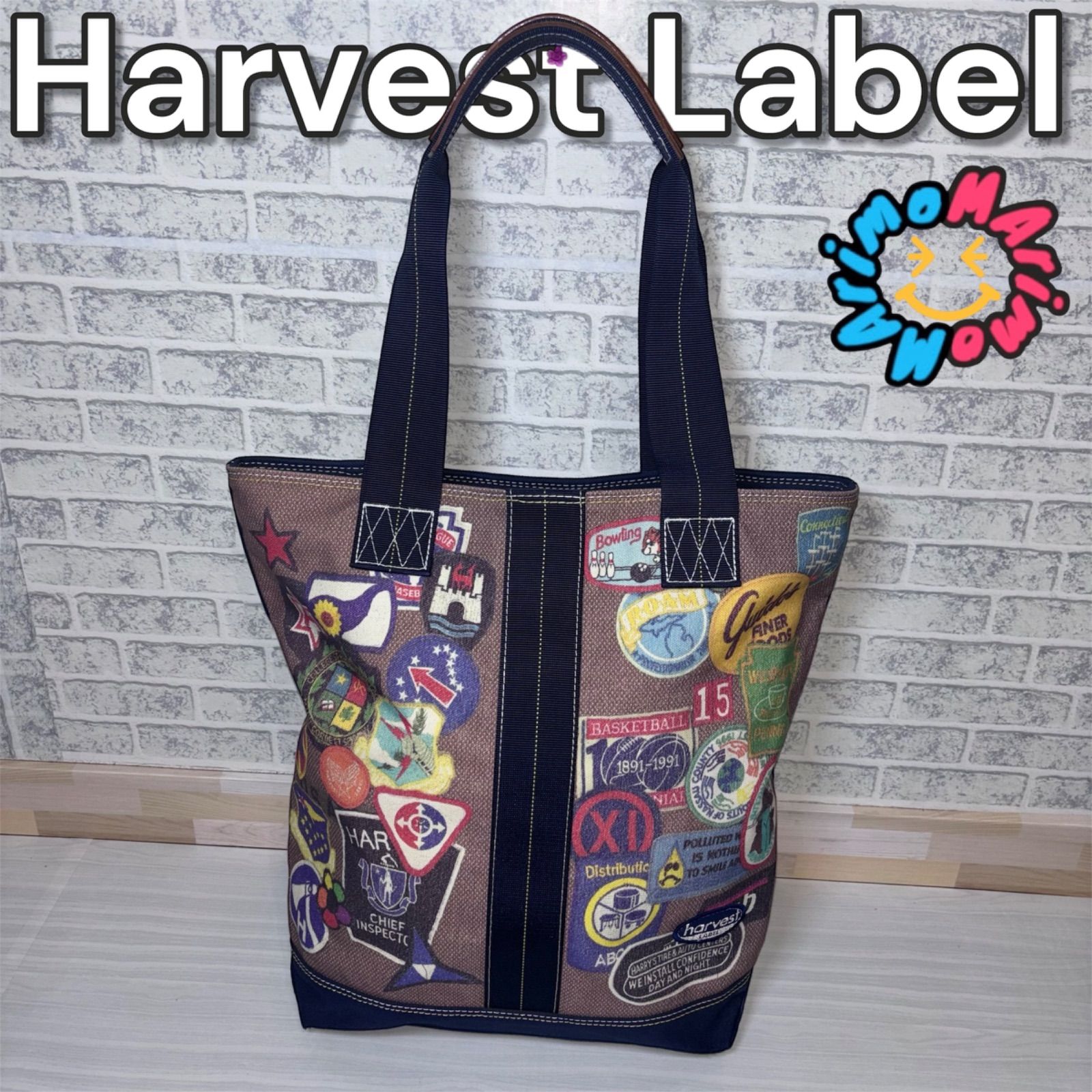 Harvest Label ハーヴェストレーベル 90 s トートバッグ ヴィンテージ ビンテージ ネイビー 紺 ワッペン