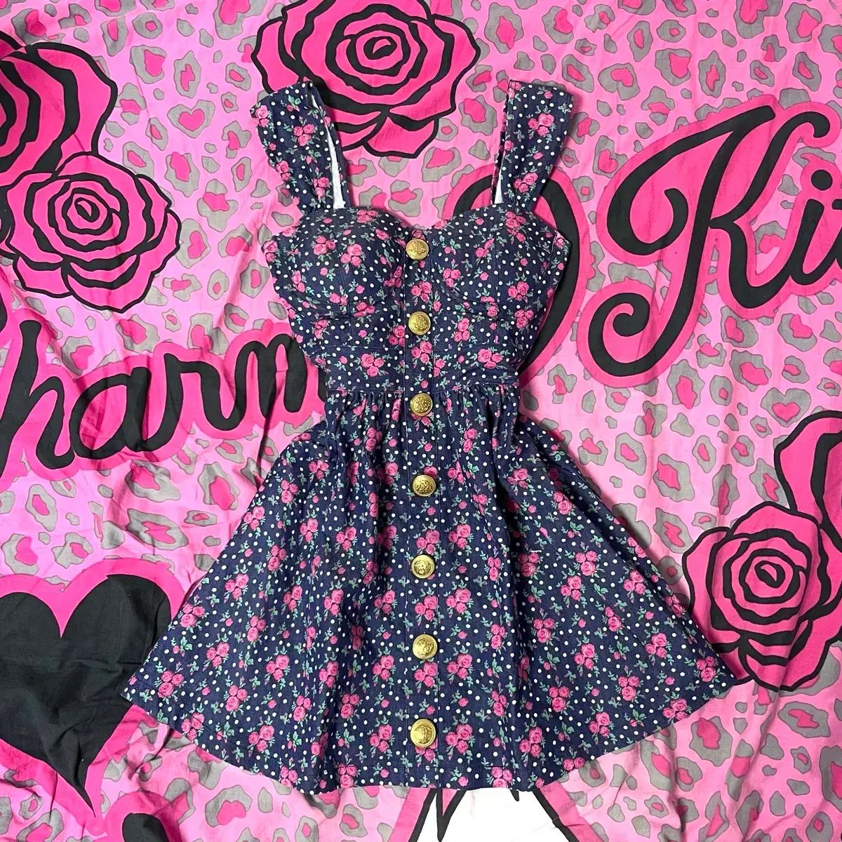 MA RSマズ ローズ ドット ゴールド ONE PIECE 姫 ロマンティック 姉ギャル ピン必須アイテム y 2 k