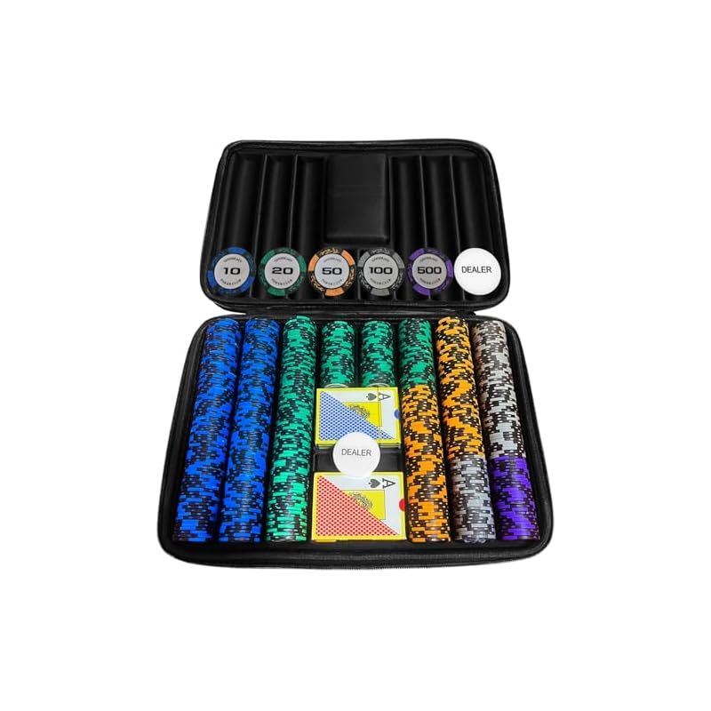 GOODEASY ポーカーチップ 500枚 ポーカーセット クレイチップ トランプ