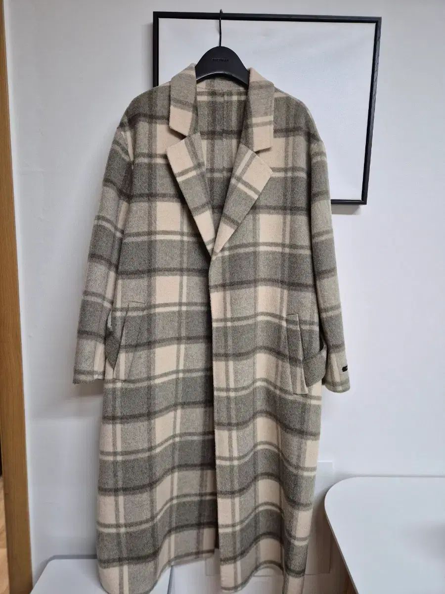 ハンドメイド CHECK ロング コート