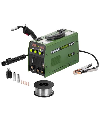 EENOUR 半自動溶接機 MIG 140 P 最大出力140 A 100 V 200 V兼用 1台3役 ノンガスMIG?被覆アーク?LIFT TIGに対応 定格使用率60％ 板厚8 mmまで ノンガス溶接機 アーク溶接機 電流?電圧?インダクタ 0 f 55263 c
