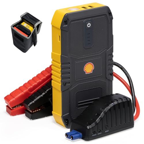 Shell シェル ジャンプスターター 10000 mAh大容量 ピーク電流800 A 12 V車用 エンジンスターター 安全保護機能搭載 車緊急始動 LED緊急ライト搭載 PSE認証済 日本語取扱説明書 SSL SJP 011 2631 94