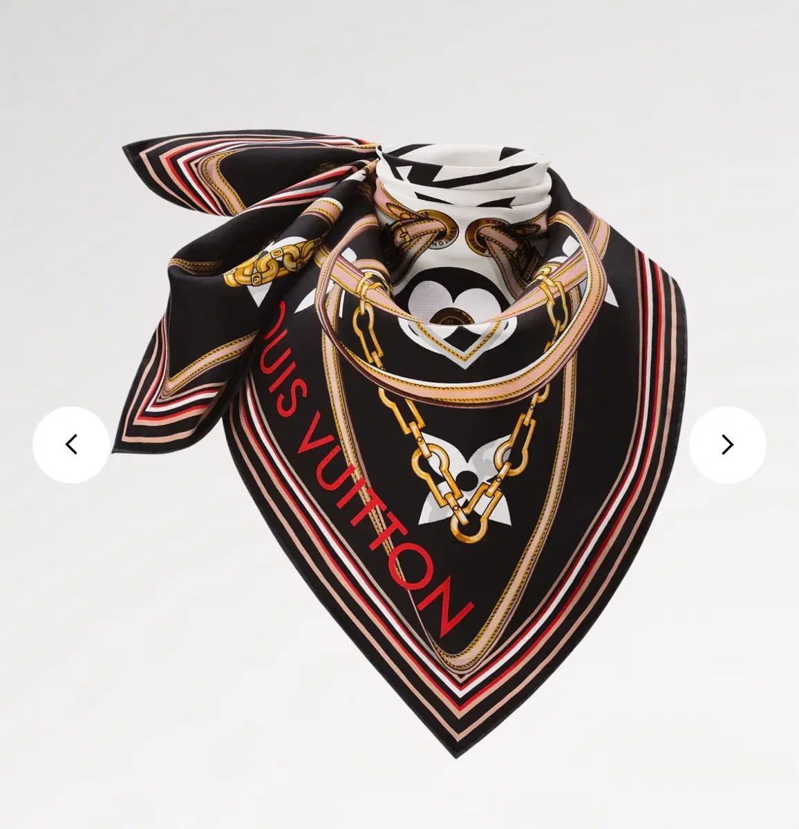 ルイヴィトン スカーフ ブラック 白 パータン