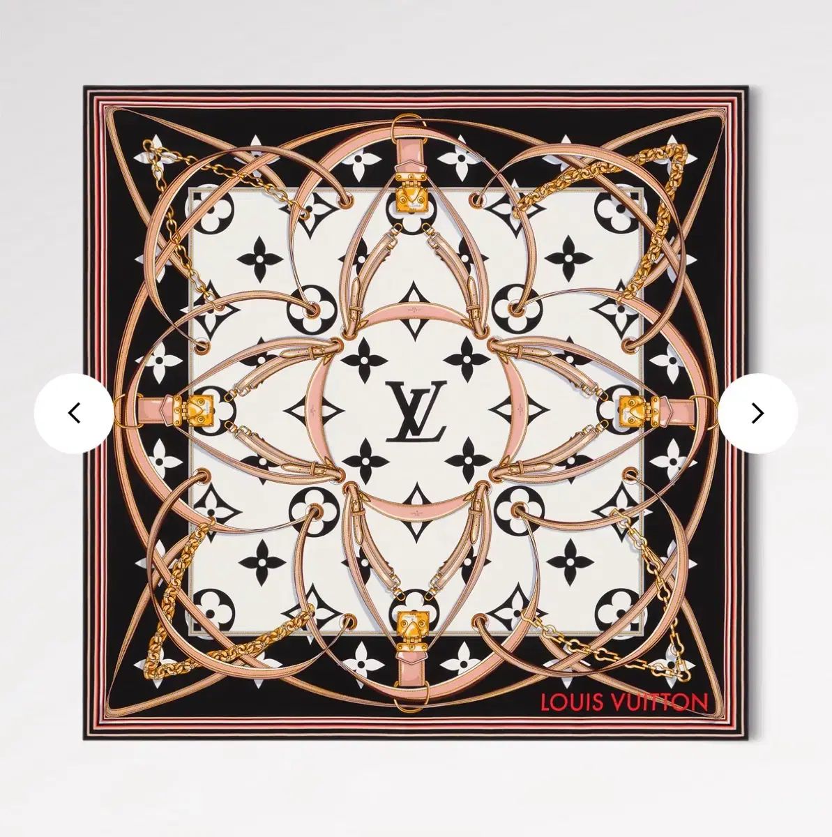 ルイヴィトン スカーフ ブラック 白 パータン