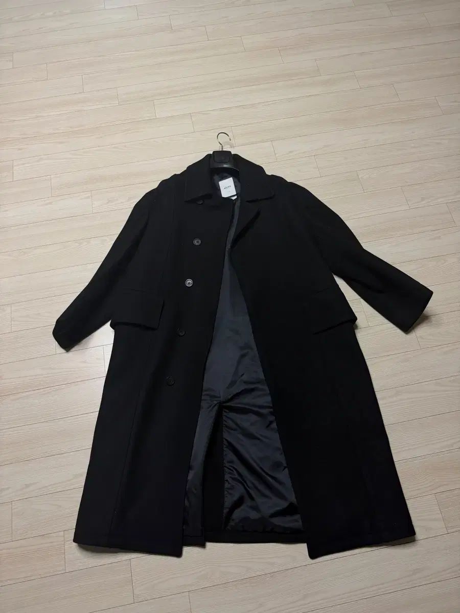 BELIER ベルリエ コラム ダブル オーバ バルマカーン コート ブラック 95 サイズ
