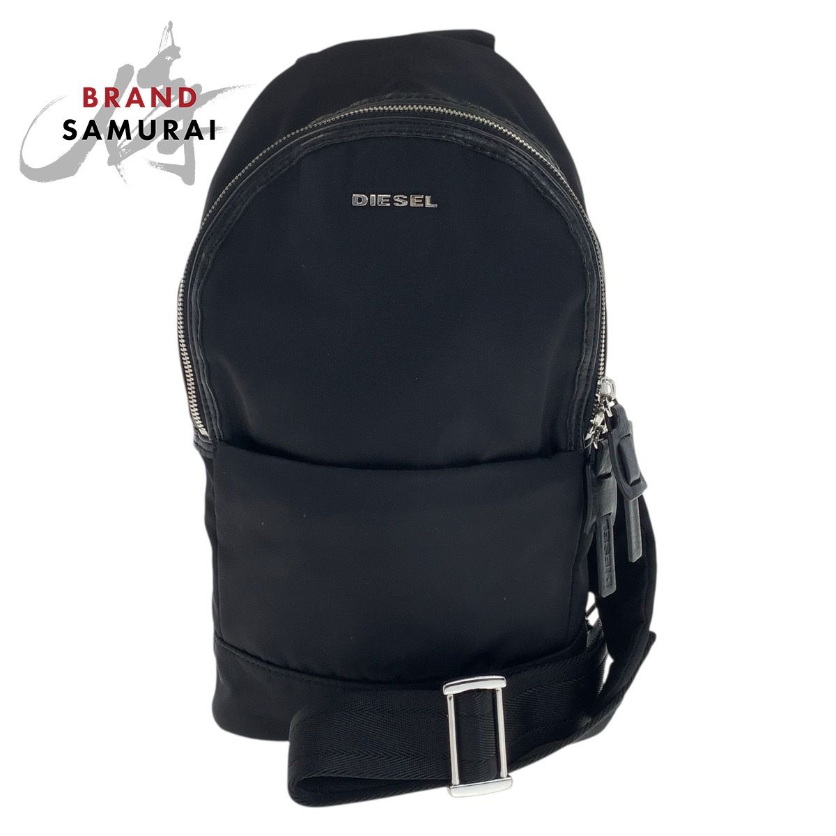 専用　　DIESEL ディーゼル　ボディバッグ　斜め掛け　青黒　ナイロン　レザー 美品 DIESEL ディーゼル ブラック 黒 シルバー金具 ナイロン/レザー