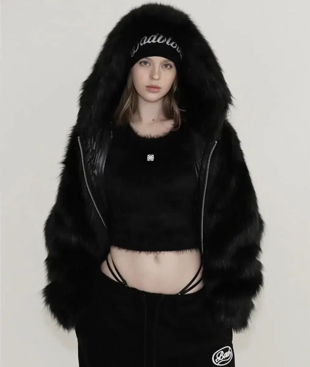 BADBLOOD ナジャ ファー ジャケット M ブラック