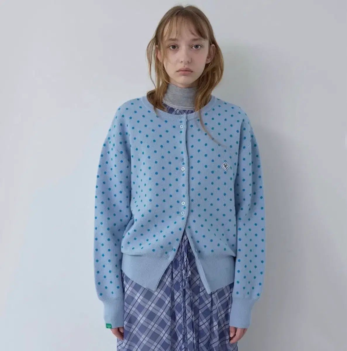 NOCONTENT ウール カーディガン スカイブルー