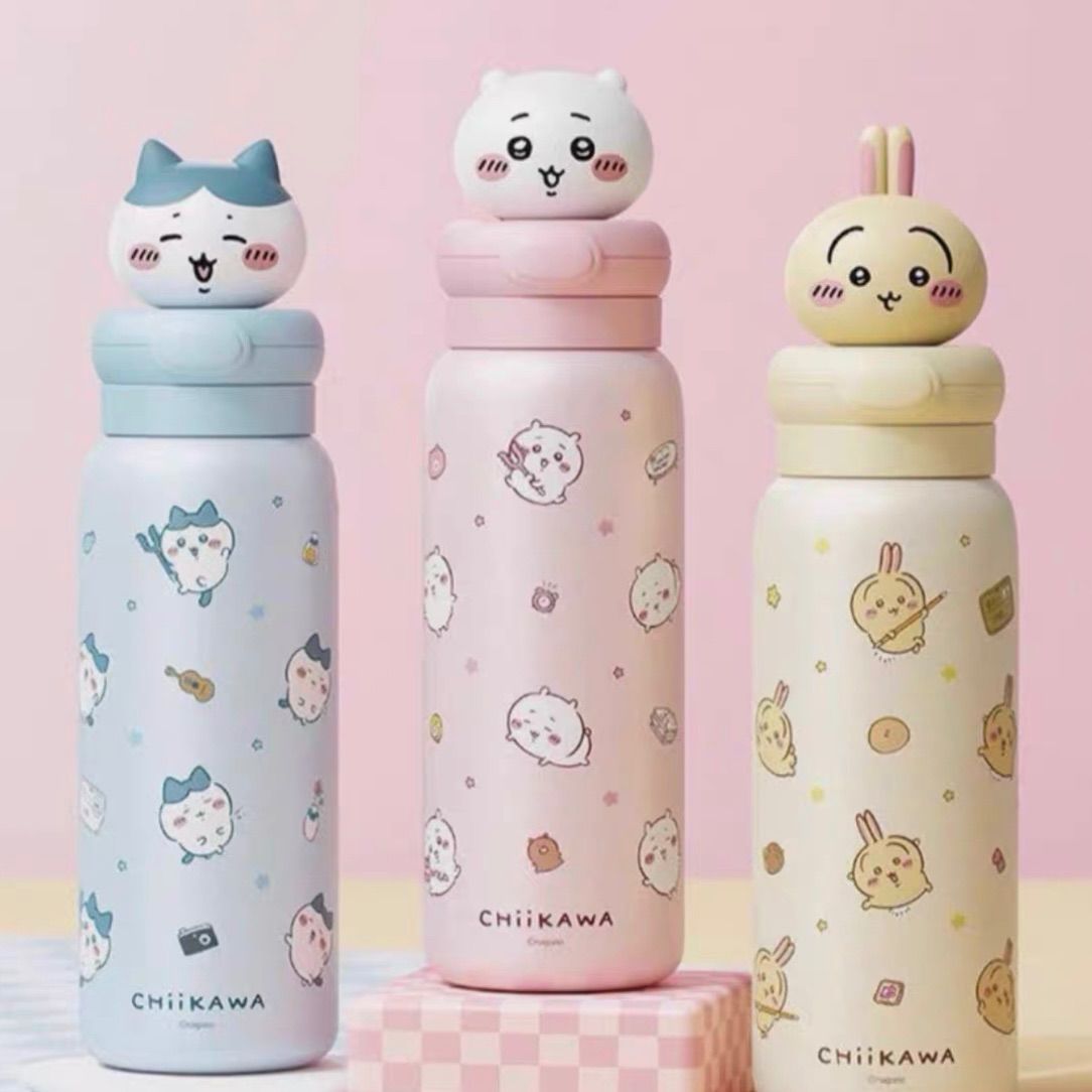 3種類】 MINISO ちいかわ ステンレスボトル 水筒 ストロー ミニソ