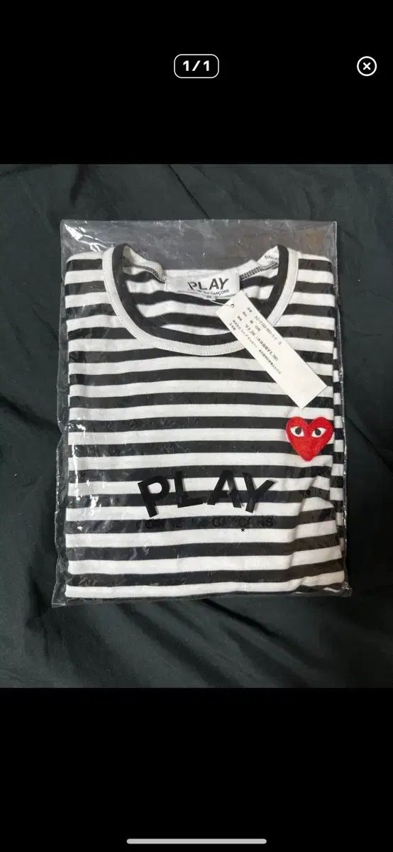 COMME des GARCONS PLAY ストライプ ロングスリーブ S