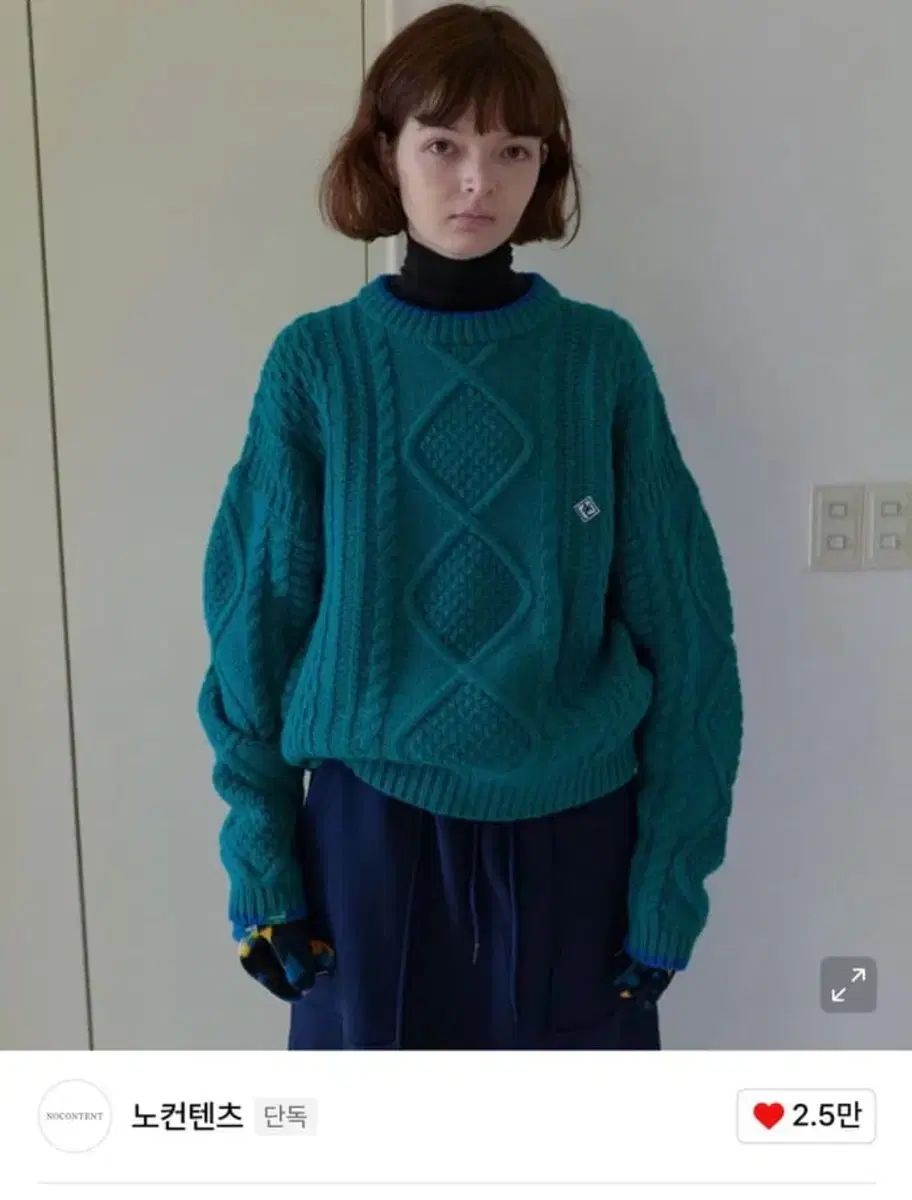 NOCONTENT ケーブル エンジョーブルース エンゾーブルースTシャツ グリーン バター PESTO ダウン