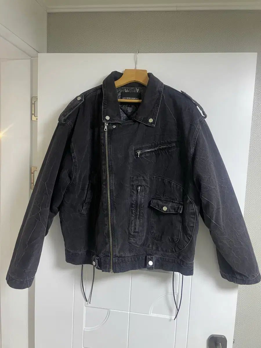 レスベンジャミン ブラック デニム ライダース ジャケット les benjamin