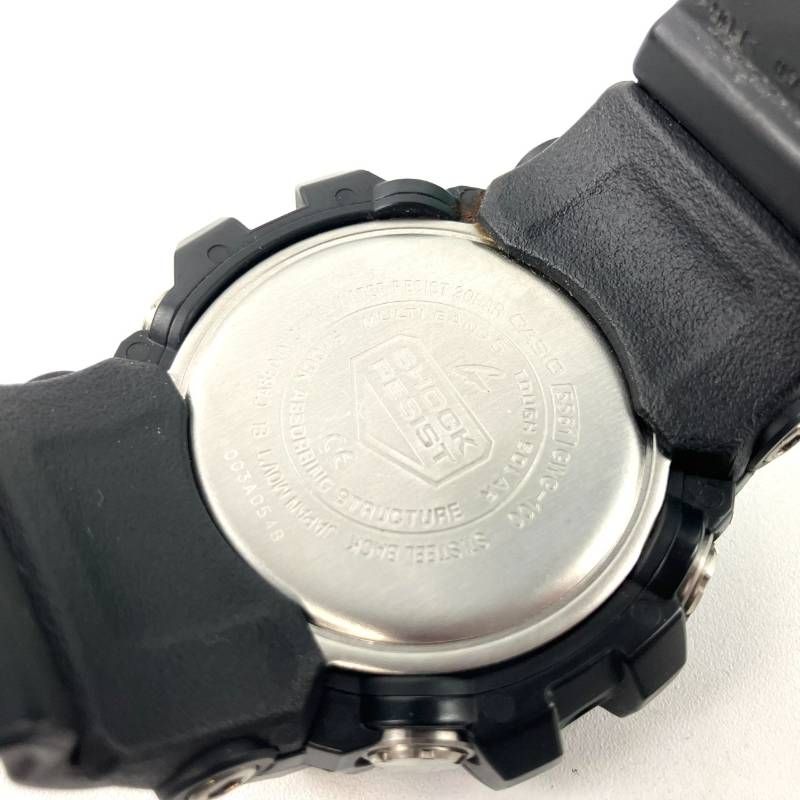  稼働品 G SHOCK ジーショック CASIO カシオ 腕時計 GWG 100 MUDMASTER マッドマスター アナログ ソーラー デイデイト 防塵 防泥 黒文字盤 ラバーベルト ブラック 腕時計(デジタル) 時計