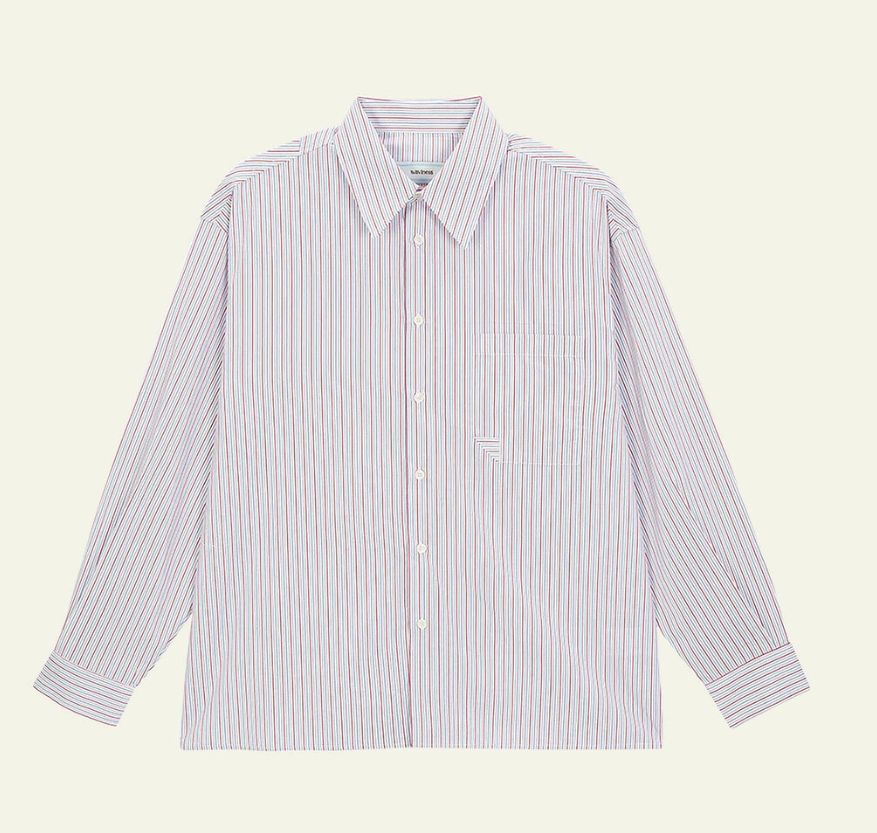 オリガミ ストライプ シャツ ディープ レッド 2