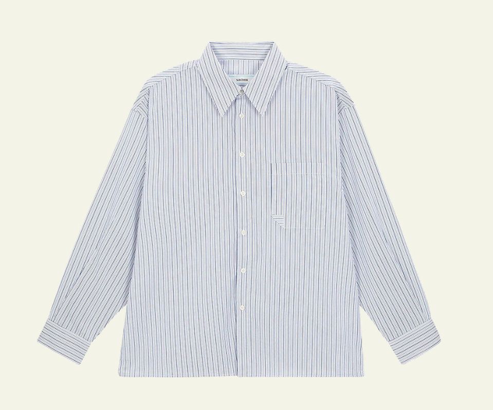 オリガミ ストライプ シャツ オーシャン ブルー 2