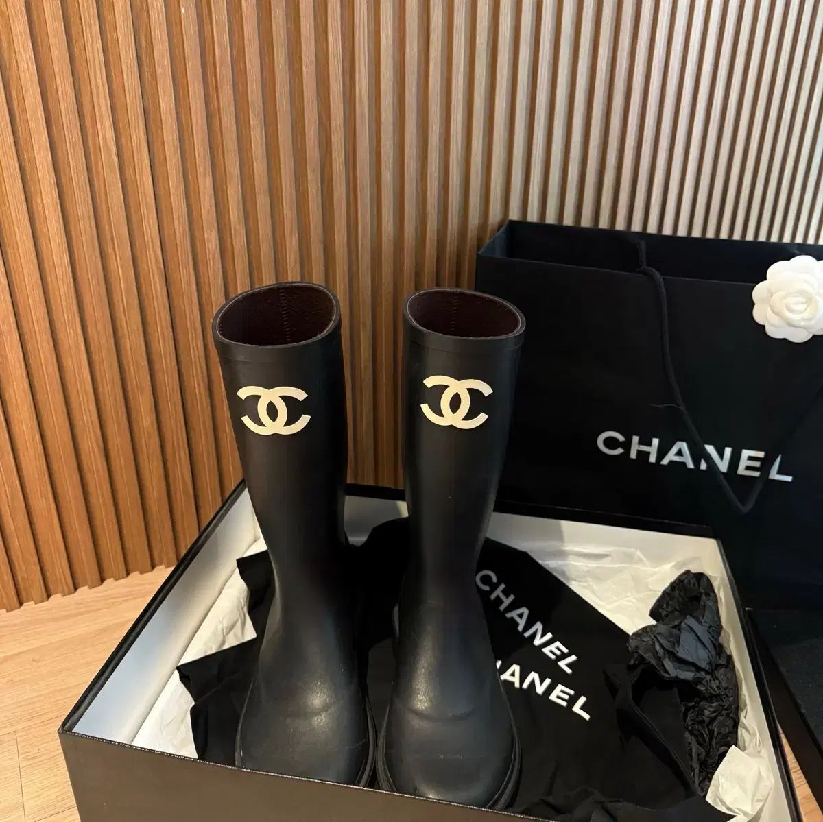 シャネル ラバーブーツ - メルカリ