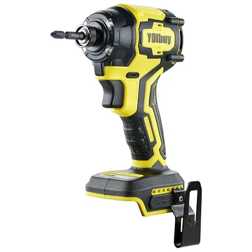 YOIbuy PRO インパクトドライバー 充電式 4眼LED トルク230 Nm 楽モードあり 4段変速 マキタ 18 V 互換 本体のみ 充電池 充電器別売 1年間 YID-PR-11 イェロー 5 c 4 db 903