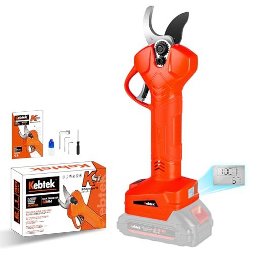 マキタ18 V互換 日本製フッ素刃 Kebtek電動剪定鋏 切断径32 mm 充電式剪定ばさみ コードレス ブラシレスモーター搭載 はさみ 電動 園芸はさみ 液晶画面 切断回数と残量表示 日本語取扱説明書付き 品番B 05532 BODY bbeb 5566