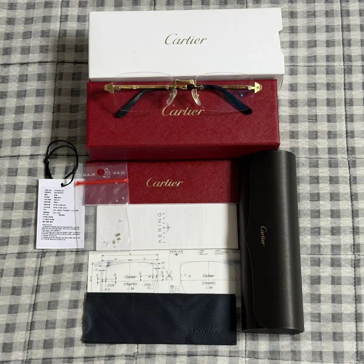 Cartier カルティエ サントゥー フチなし ゴールド メガネ