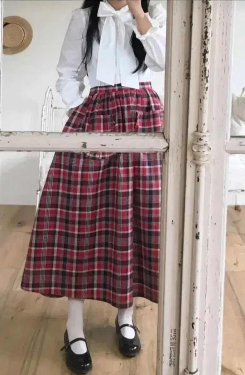 mimi boutique ヴィンテージ CHECK スカート レッドCHECK