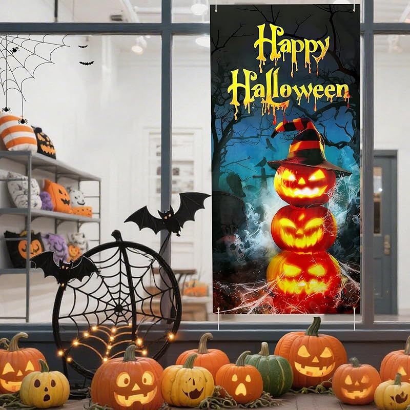 Neiang ハロウィン タペストリー 特大 約90cm×185cm ハロウィン 背景布