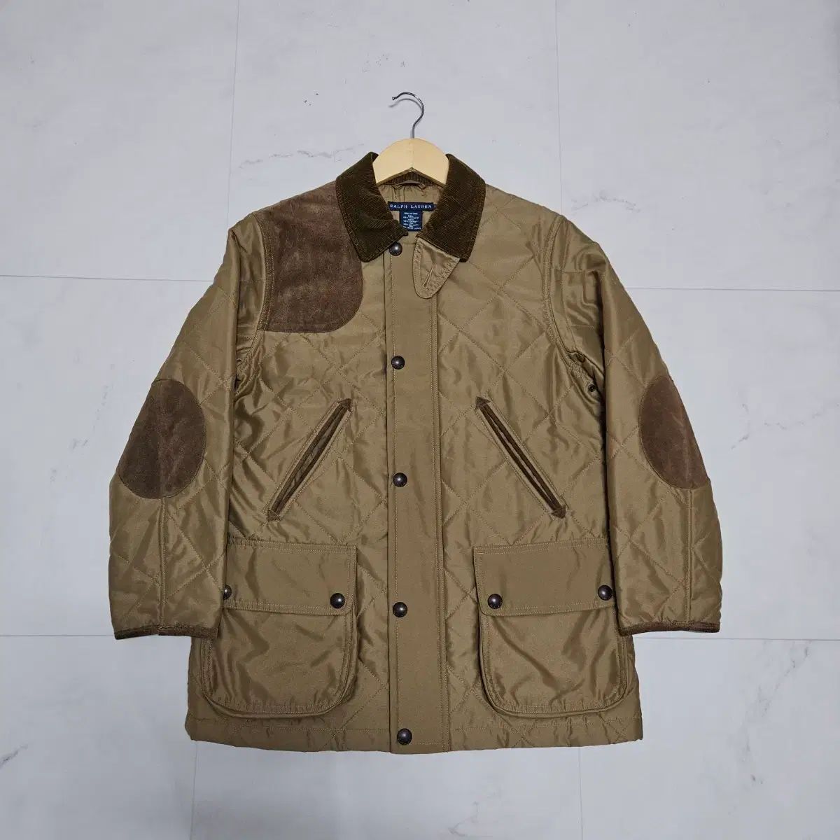 S 95 ラルフローレン キルティング ハンティング ジャケット ブラウン