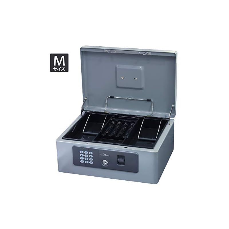 プラス 金庫 電子ロック 手提金庫 Mサイズ グレー CB-020HL 13-101 1