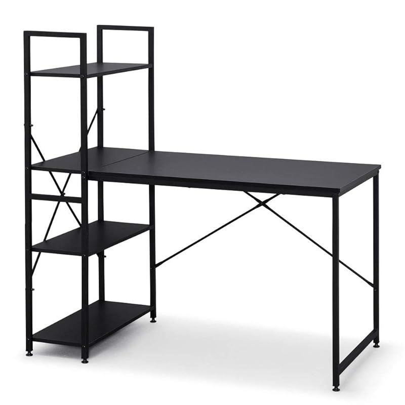 アイリスオーヤマ 机 パソコンデスク PCデスク ラック付き 勉強机 ワークデスク 1200 620 RDK 1262 ブラック 0
