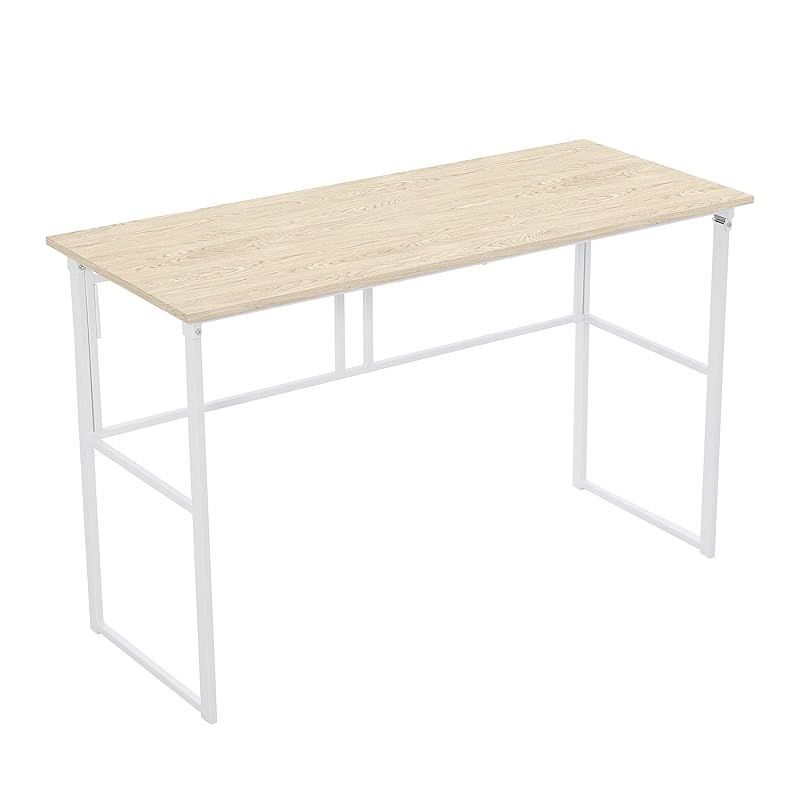 OSJ 折りたたみ デスク パソコンデスク ブラウン 広い スペース 組み立て不要 完成品 幅120 奥行50 高さ75 cm 勉強机 0