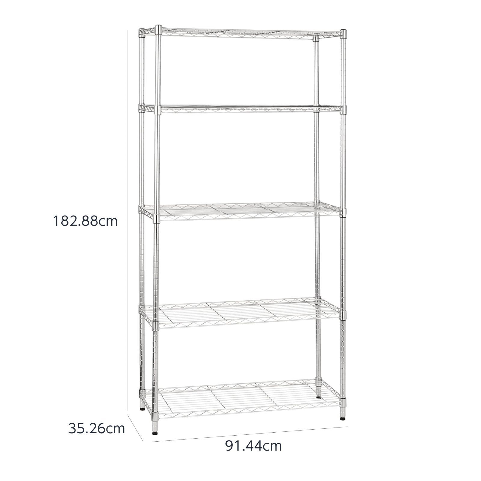  91 4 幅 奥行 耐荷重794 kg 35 5 キッチンラック メタルラック 高さ182 8 cm 棚 5段スチールラック クロム ベーシック その他 文房具 事務用品