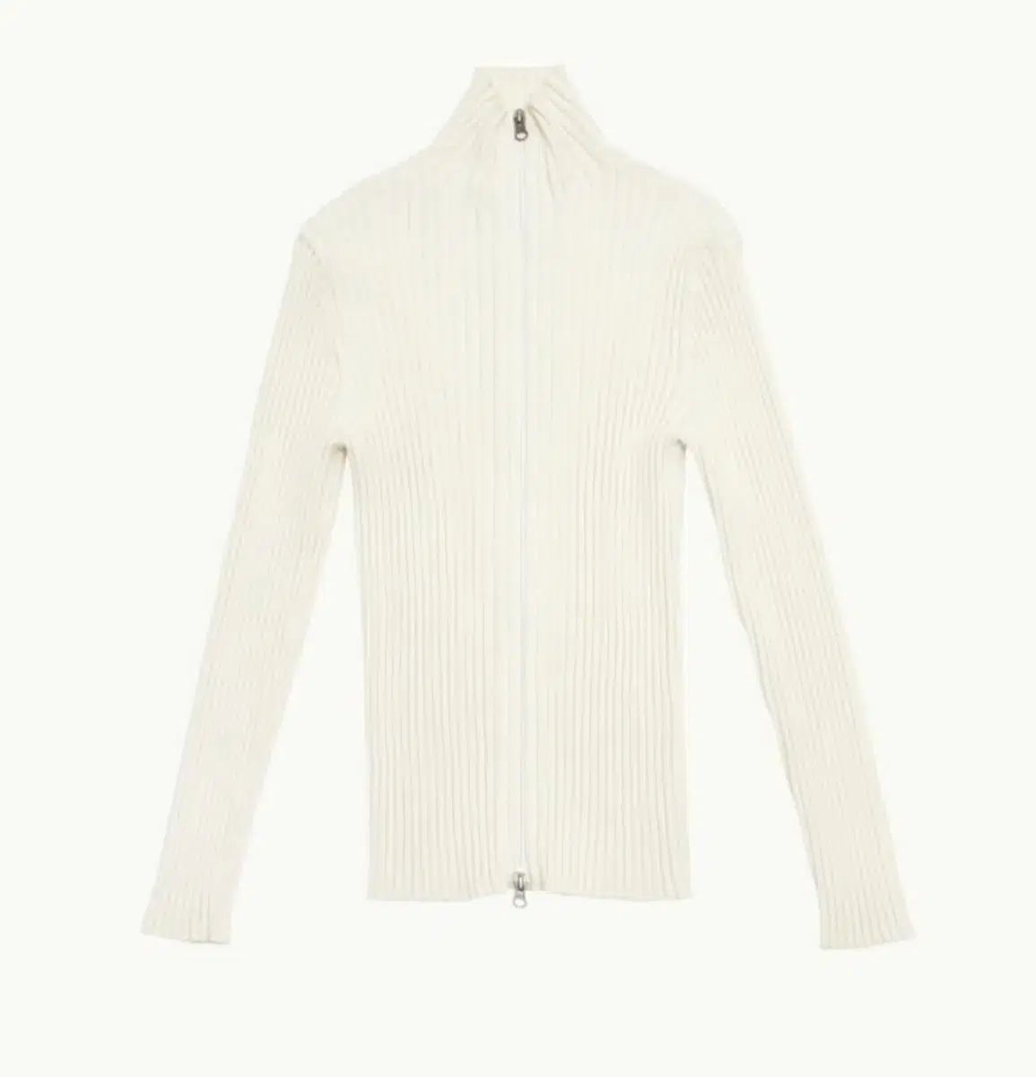 AMOMENTO ハイネック ニット ジップアップ