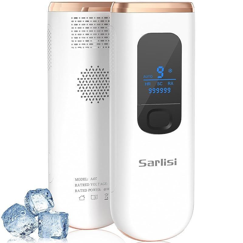 Sarlisi 脱毛器 全身脱毛 新モデル 冷感脱毛 IPL光脱毛器 家庭用 9段階調節 99万回照射 連続照射 光脱毛器 光エステ 男女兼用 だつもうきメンズ 髭 無痛脱毛 軽量 VIO対応 手動|自動モード 光美容器 Ai 07-1 0