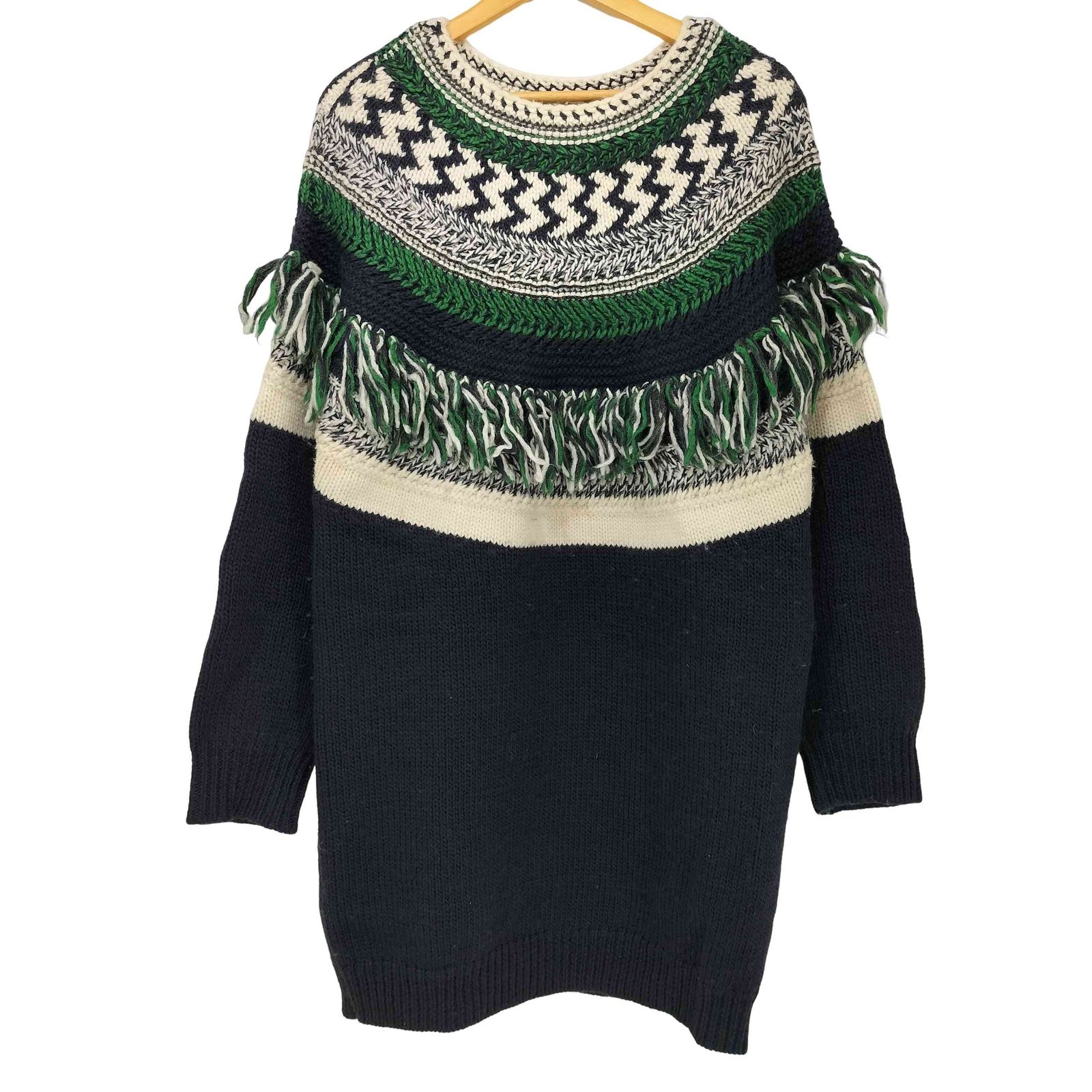 ビアズリー BEARDSLEY 23AW ジャガードフリンジニットチュニック