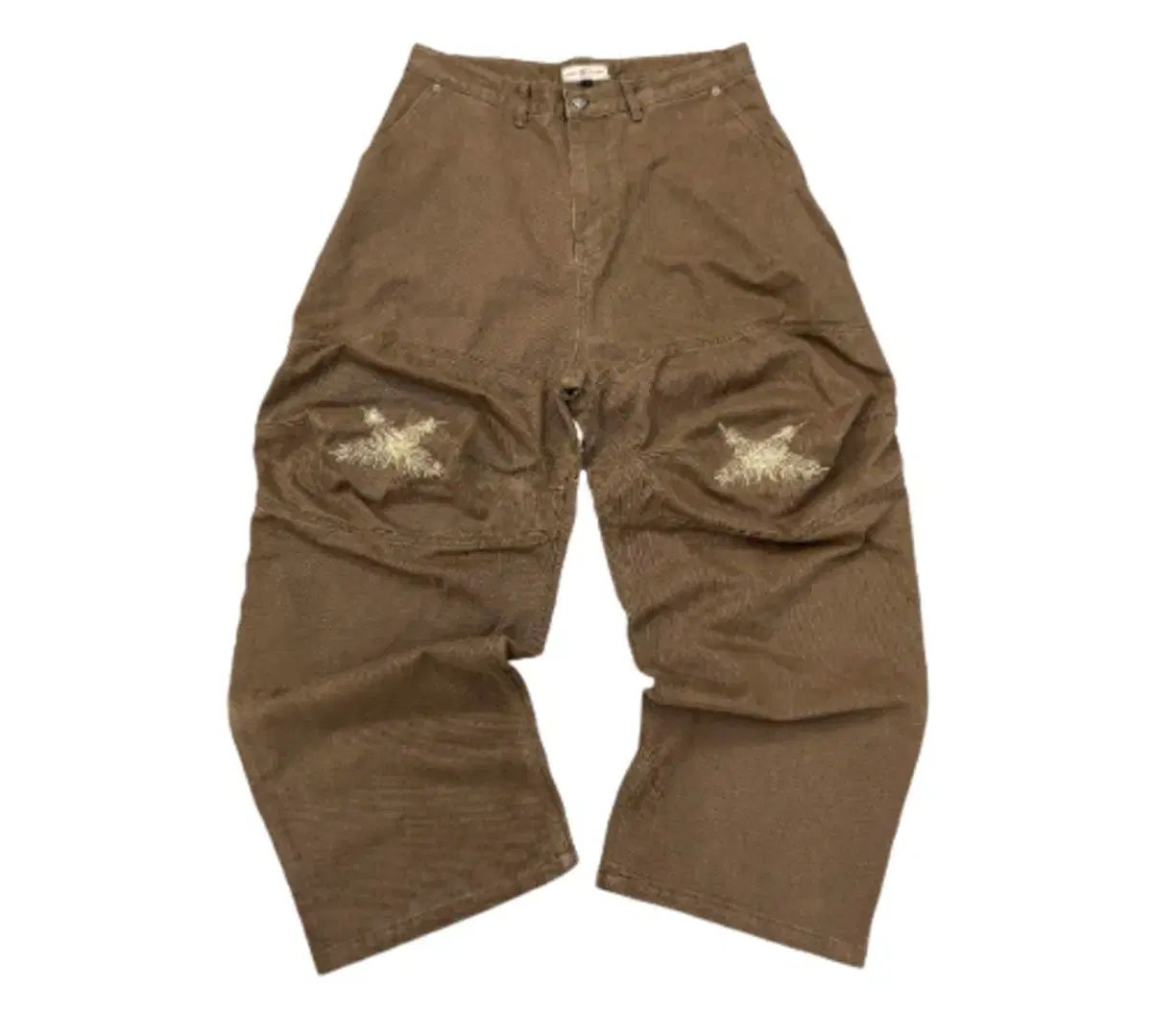 葵色 大判 フェザーパンツ タバコ ブラウン