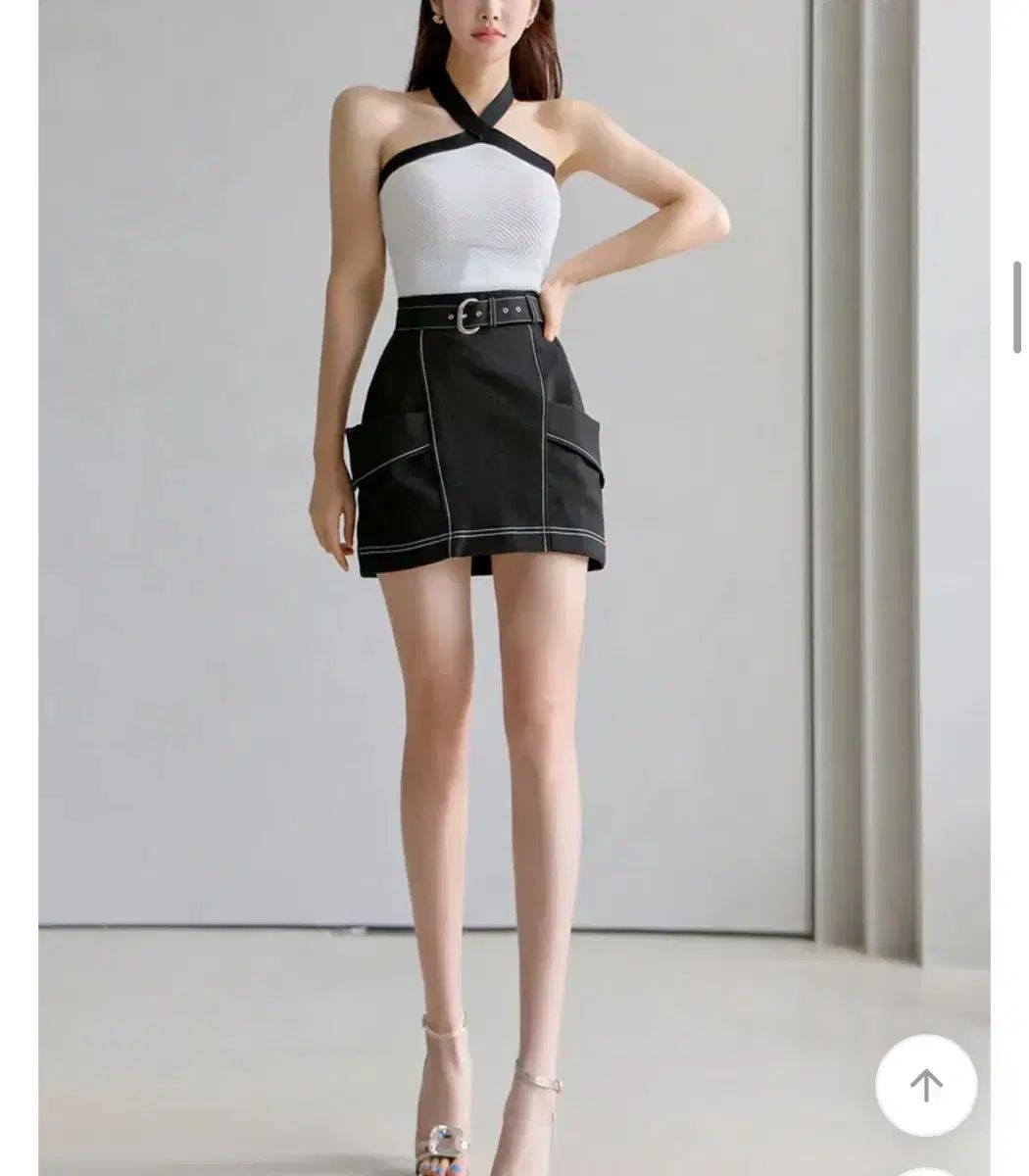 ホルターネック バイカラー トップス