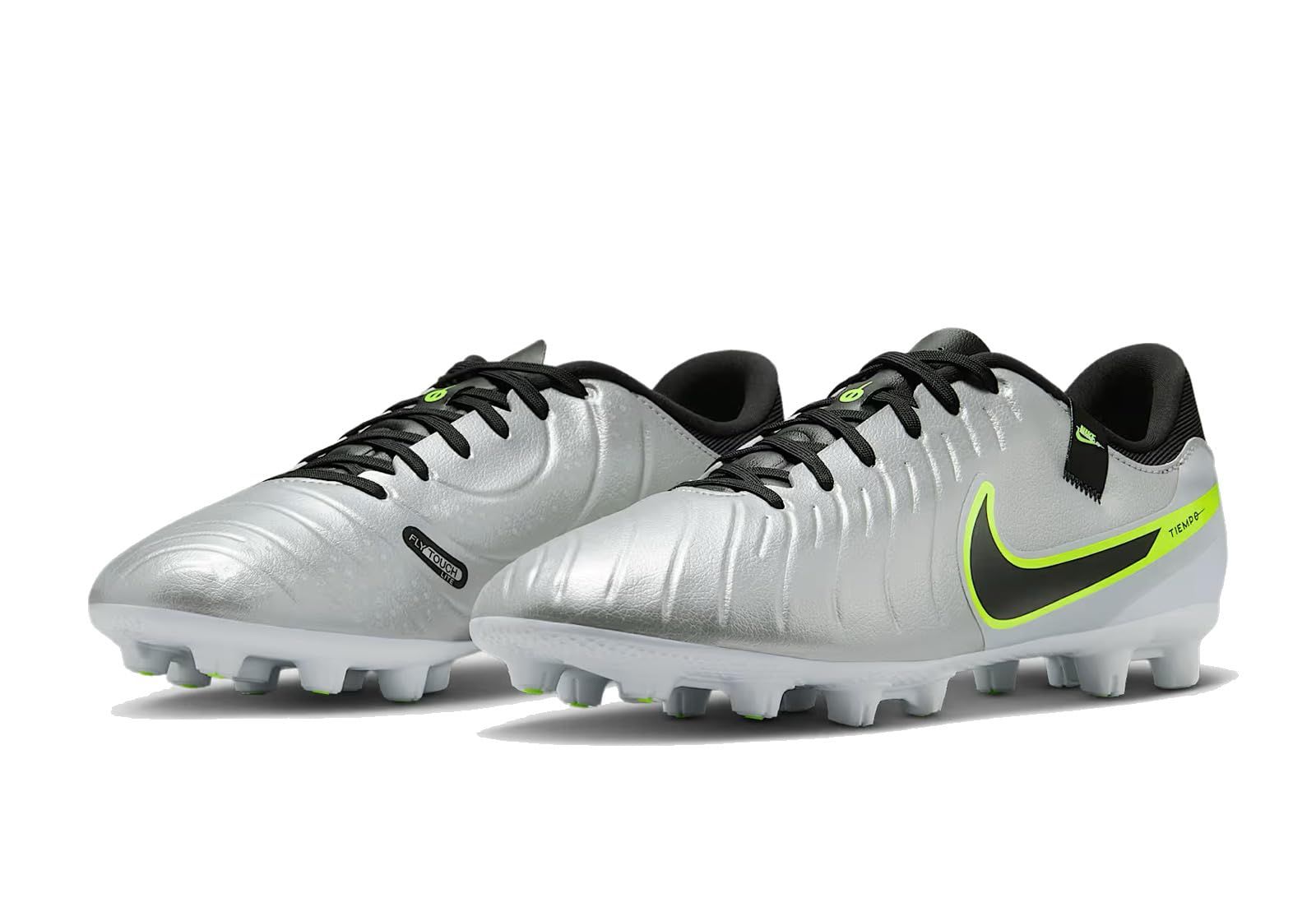 ナイキ メンズ サッカースパイク ティエンポ レジェンド 10 アカデミー HG ローカット サッカーシューズ ハードグラウンド用 土 人工芝対応 シルバー ブラック DV 4339 001 日本の靴のサイズ寸法 大人 27 5 cm