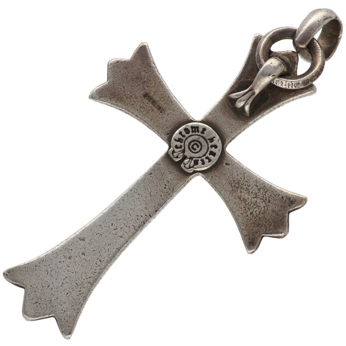 CHROME HEARTS クロムハーツ ラージCHクロス ベイル SV 925 シルバー ネックレス ペンダント トップ チャーム RS