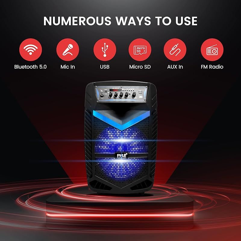 Pyle 400W Bluetooth付き ワイヤレス スピーカー】 充電式バッテリー