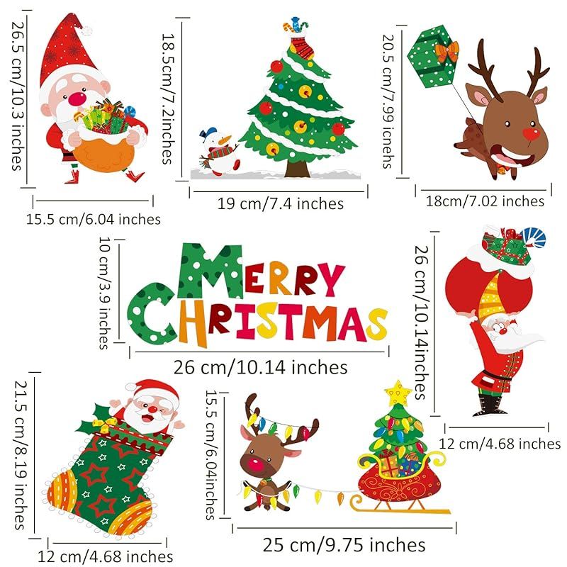 LOKIPA クリスマス 飾り 静電ステッカー 剥がせる 汚れない 117pcs入り