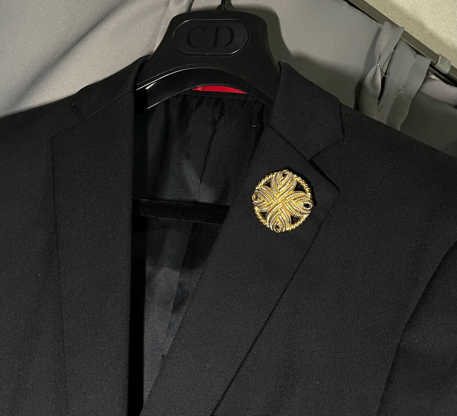 美品 希少 Dior ディオール アンティークデザインブローチ ゴールド