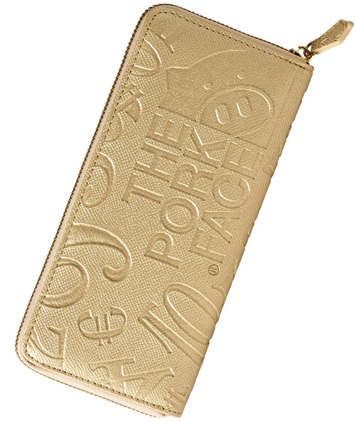 フランク三浦 THE PORK FACE コラボ 長財布 ラウンドファスナー エンボス 財布 メンズ レディース ビッグマネー 開運 金運 奇跡の財布 ゴールド