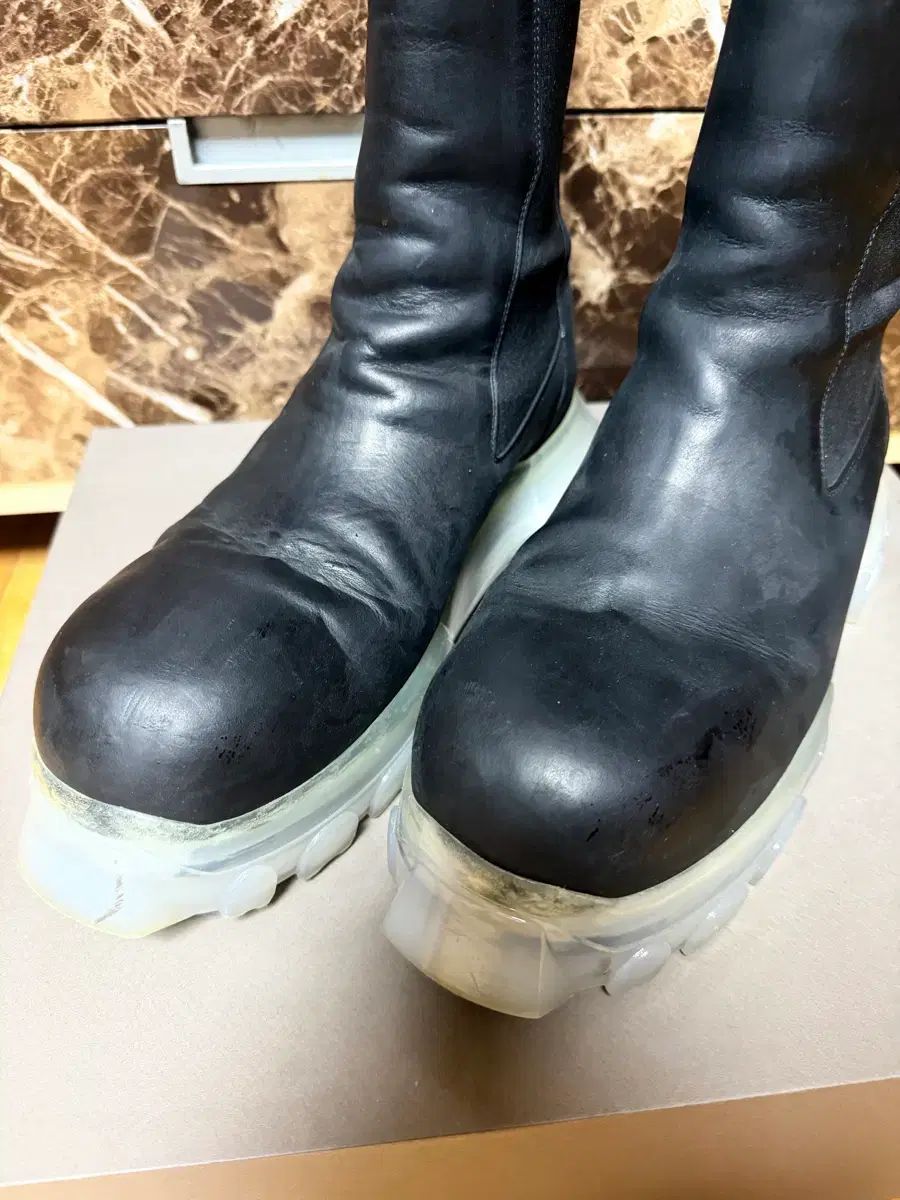 44 リックオウエンス ボーダー トラック ブーツ クリアソール