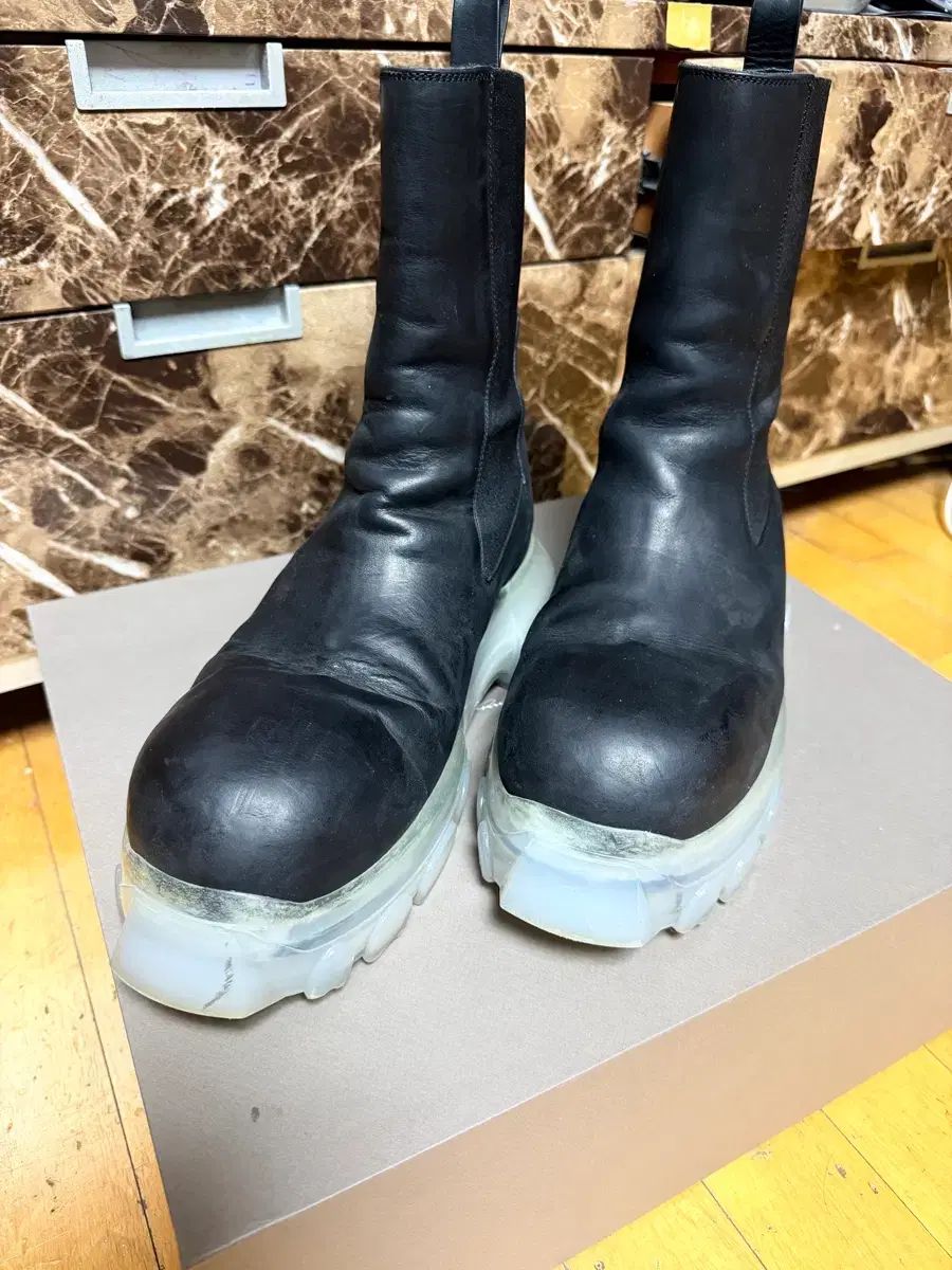 44 リックオウエンス ボーダー トラック ブーツ クリアソール