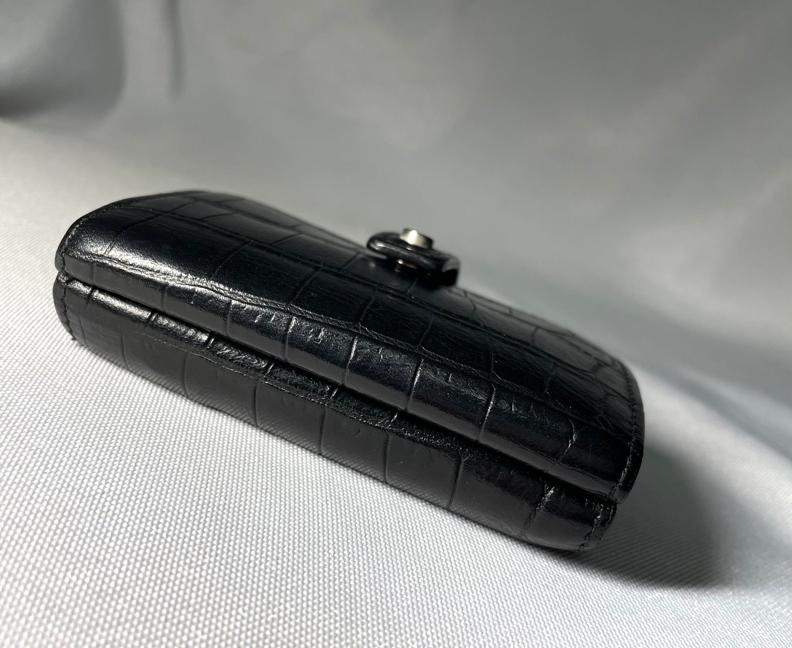 美品 Saint Laurent Paris サンローランパリ 三つ折りレザー財布 黒