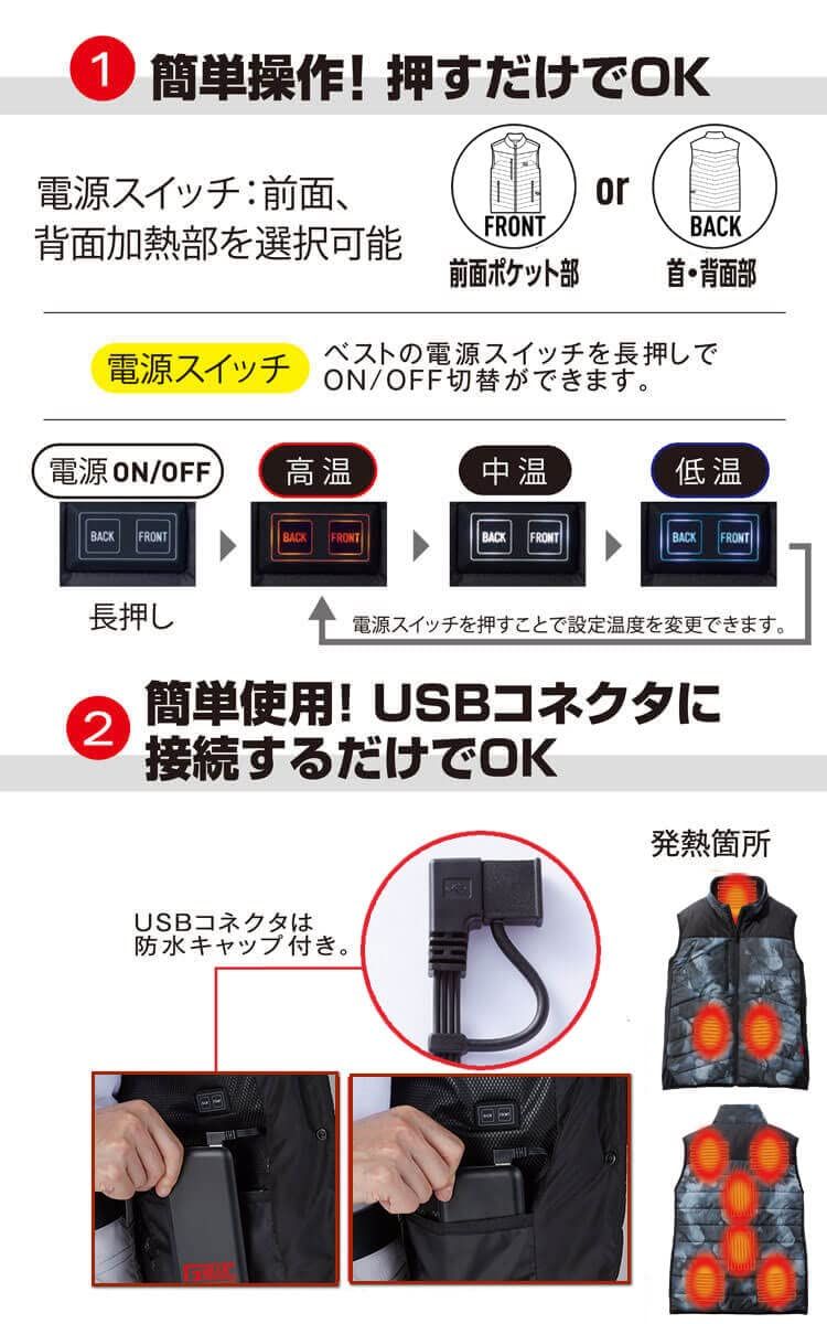 ヒーター内蔵電熱ベスト
