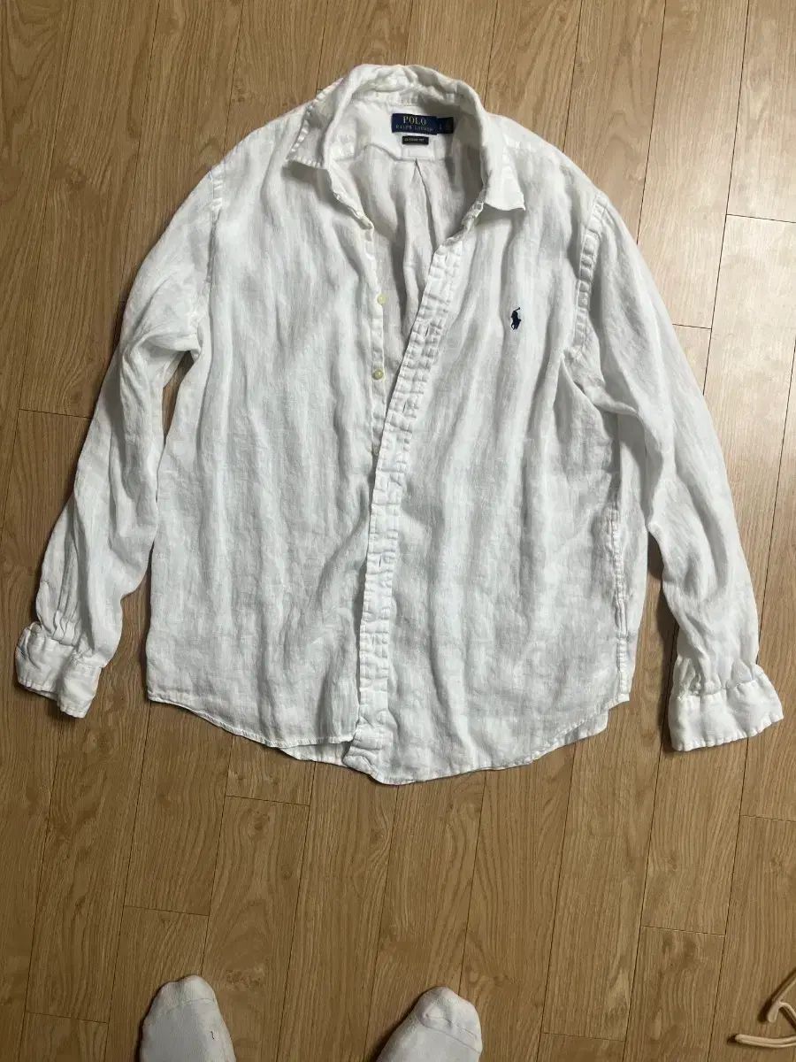 ポロラルフローレン リネン シャツ 白 長袖