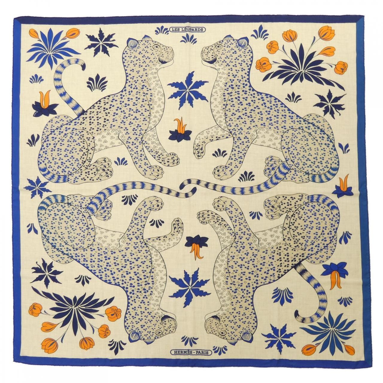 エルメス HERMES LES レオパード カレジェアン140 ショール