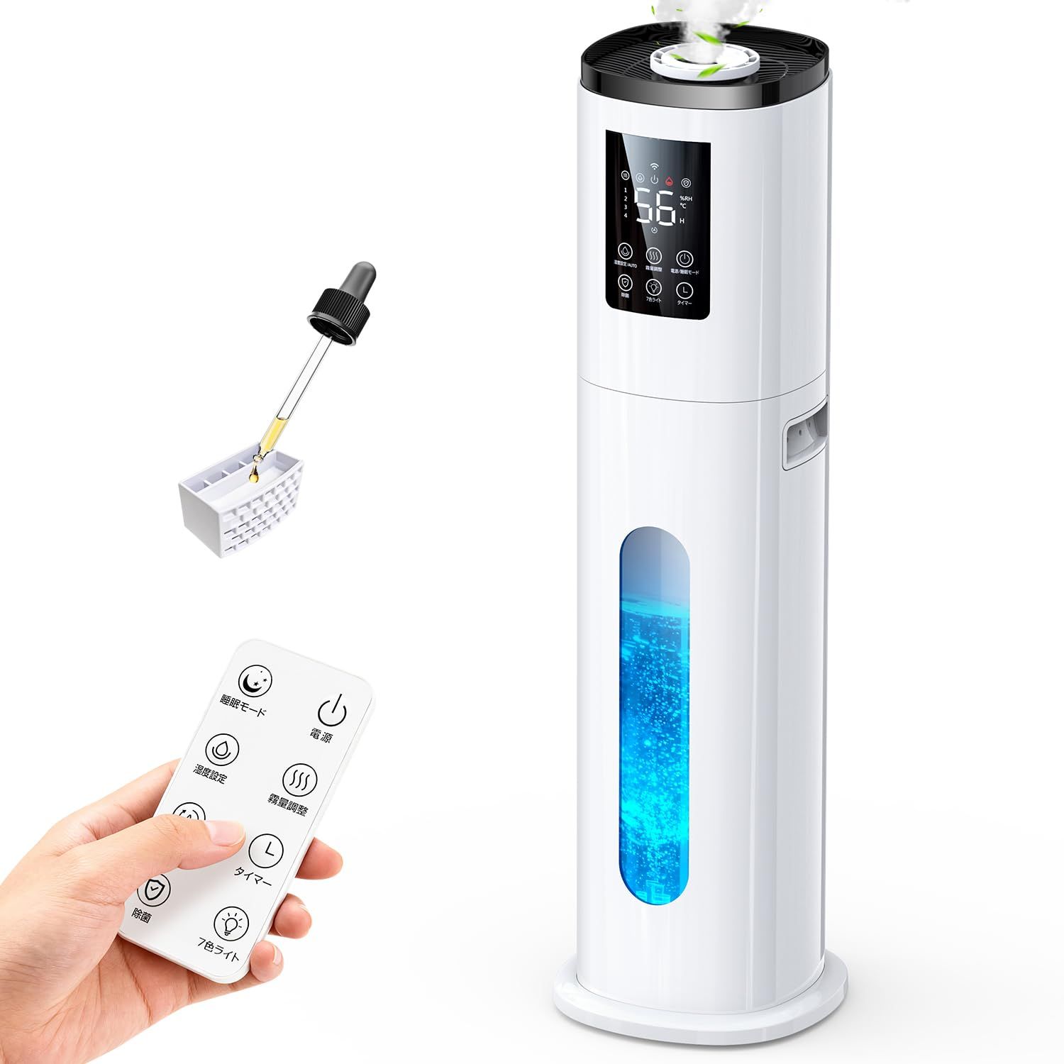 加湿器 大容量 9 L 冬新登場 知能恒湿 4重除菌浄化 超音波加湿器 タワー型 AIスマート 空気清浄 アロマ対応 24時間タイマー 上から給水 静音 省エネ マイナスイオン 銀イオン抗菌素材 4段階加湿量調節 吹出口360°調整 上から注水 花