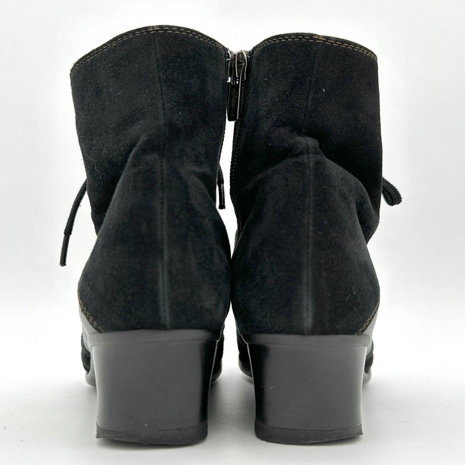 銀座ヨシノヤ ショートブーツ スエード サイドジップ ブラック 1111A